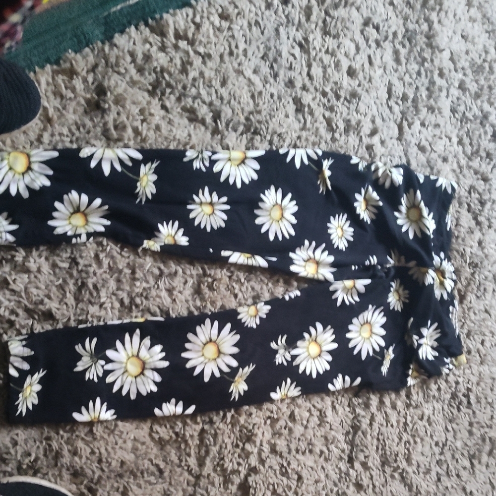 Floral Kids Bottoms in Black and White
